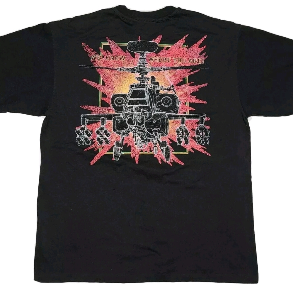 VTG Apache Helicopter Propoganda Vaporwave Shirt